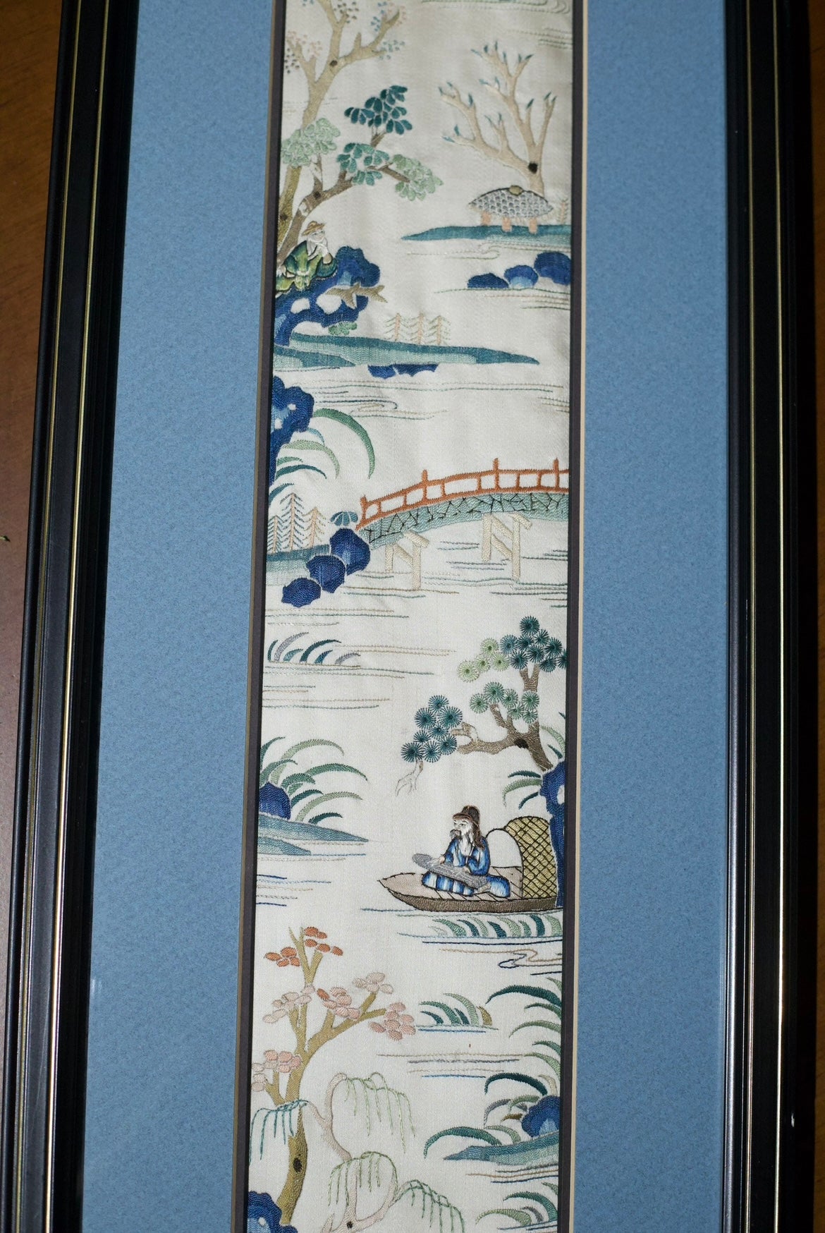 Pair of Qing-dynasty Suzhou Embroideries: Four Seasonal Landscapes