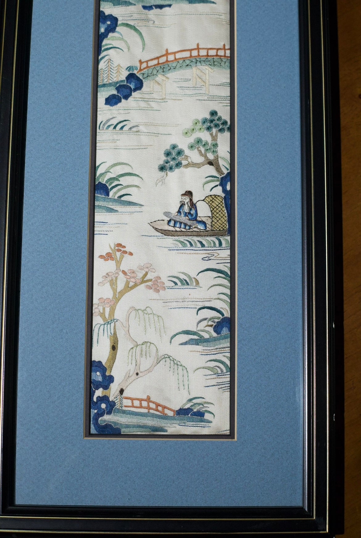 Pair of Qing-dynasty Suzhou Embroideries: Four Seasonal Landscapes