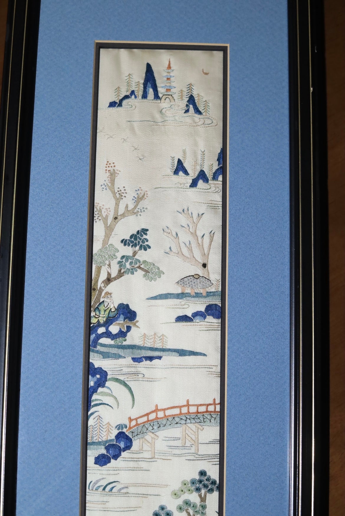 Pair of Qing-dynasty Suzhou Embroideries: Four Seasonal Landscapes